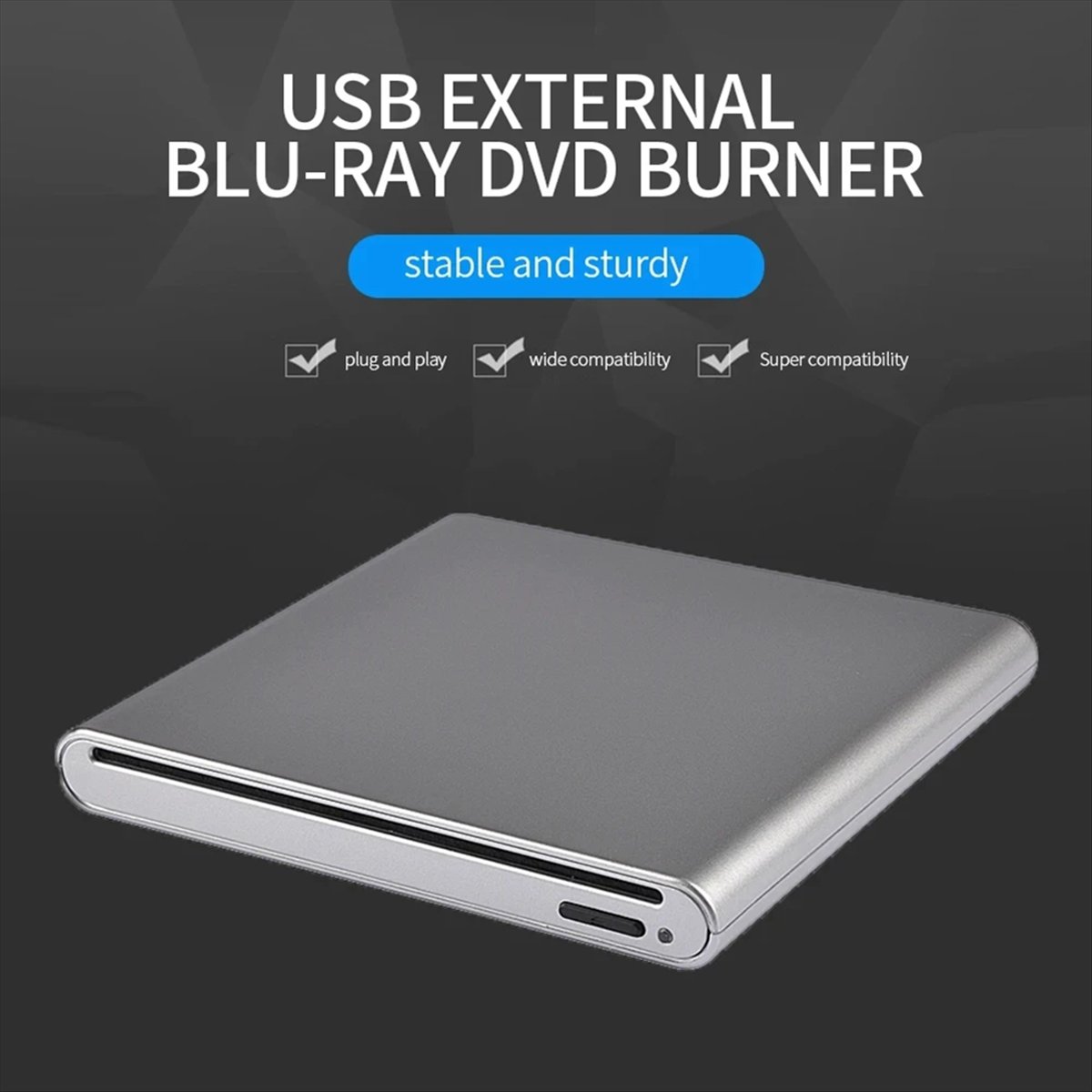 Laptop Accessories Bd - DT77 ไดรฟ์ออปติคอลภายนอกแบบดูด 3.0 ความเร็วสูง สำหรับถ่ายโอนข้อมูล บันทึกแผ่น