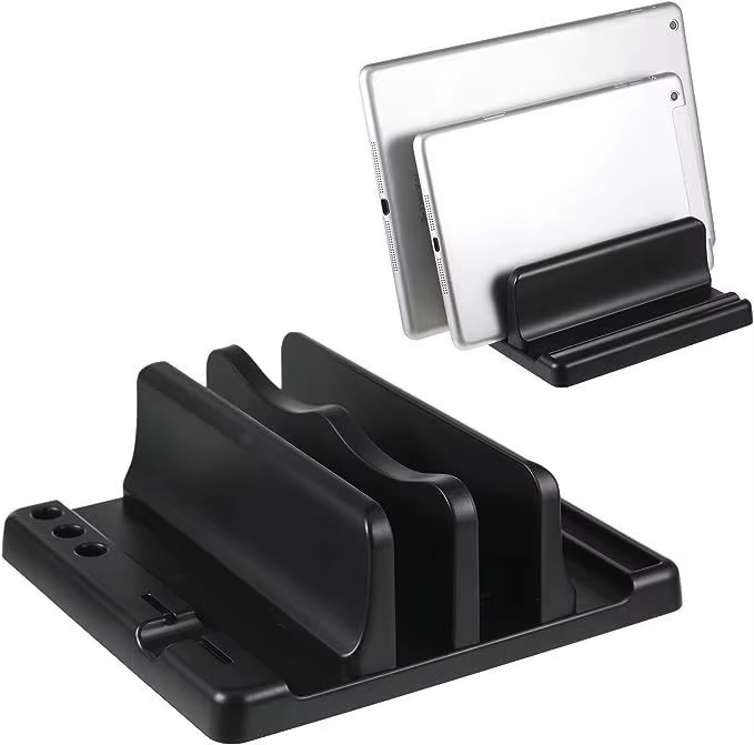 Laptop Extra Accessories - ขาตั้งแล็ปท็อปแบบตั้งโต๊ะ ABS ประหยัดพื้นที่บนโต๊ะทำงาน ง่ายต่อการวางอุปกรณ์คอมพิวเตอร์ ปรับความกว้างได้ ที่เก็บของบนโต๊ะทำงาน