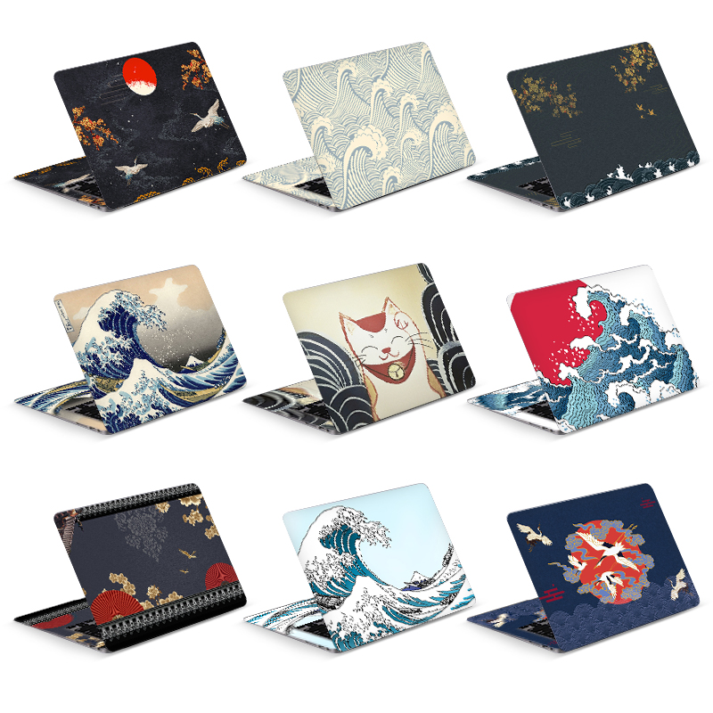 Victus Laptop Accessories - Universal Sea Wave แล็ปท็อปสติกเกอร์สกินโน้ตบุ๊คสติกเกอร์ 2 ชิ้นรูปลอก