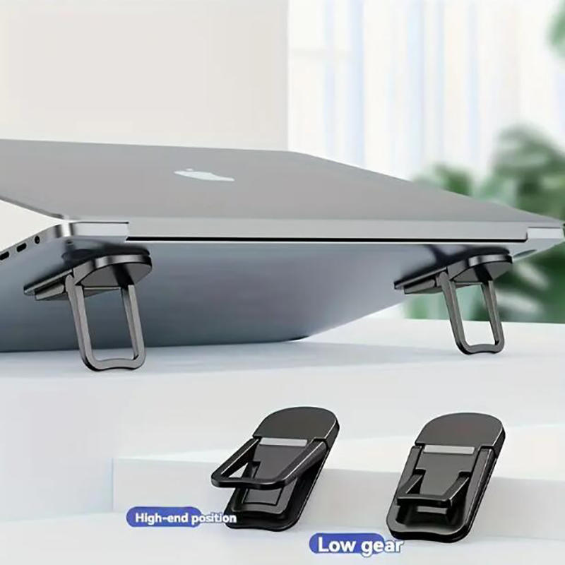 Laptop Stand Portable - ขาตั้งแล็ปท็อปแบบพับได้ขนาดเล็ก 2/4 ชิ้น ปรับมุมได้สองระดับ พกพาสะดวก ช่วยระบายความร้อน